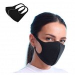 Маска для лица многоразовая, чёрная с ZIP пакетом