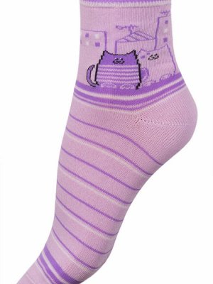 Носки для детей "Two cats violet", цвет Фиолетовый