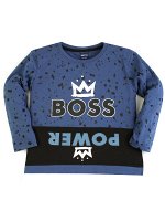 Лонгсливы для мальчиков &quot;Boss darck blue&quot;, цвет Темно-синий
