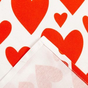 Полотенце "Этель" Red hearts 40х73см, 100% хлопок, саржа 190 г/м2