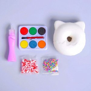 Набор для опытов «Создай свой сквиш», Пончик-котик, декорируй мялку-антистресс
