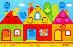 Игра цветные столбики &quot;Домики&quot;