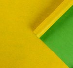 Подарочная крафт бумага в рулоне двухцветная &quot;зелёная+жёлтая&quot;