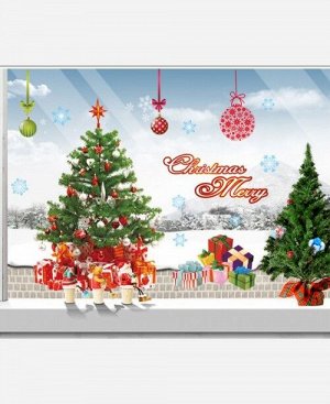 Наклейка интерьерная "Новогодняя ель и подарки" 904671