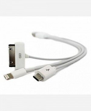Универсальный кабель 3 в 1 для зарядки от usb для iPhone, IPad и Mini Usb-совместимых девайсов 904653