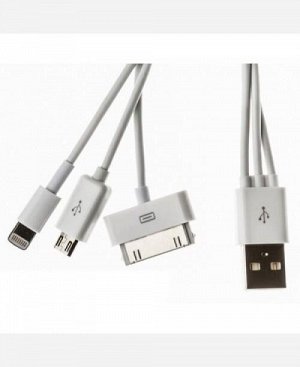 Универсальный кабель 3 в 1 для зарядки от usb для iPhone, IPad и Mini Usb-совместимых девайсов 904653
