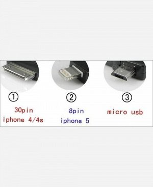 Универсальный кабель 3 в 1 для зарядки от usb для iPhone, IPad и Mini Usb-совместимых девайсов 904653