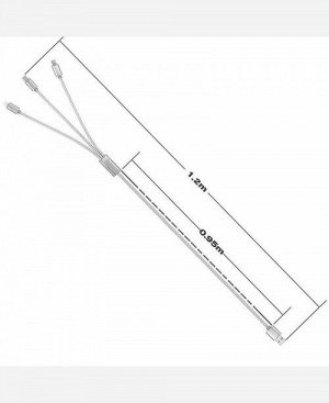 USB кабель плетенный 3 в 1 Apple 8 pin/Micro USB/USB Type-C 1 м. 9046307