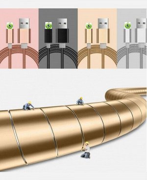 USB кабель для iPhone 5 и выше плетеный 2А, 1 метр 9046308