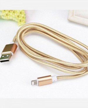 USB кабель для iPhone 5 и выше плетеный 2А, 1 метр 9046308