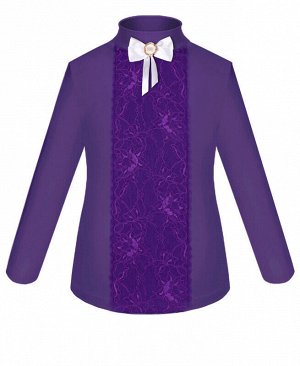 Школьная водолазка (блузка) для девочки приталенного силуэта Цвет: фиолетовый