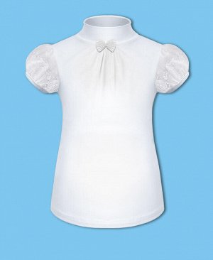 Школьная водолазка (блузка) с коротким рукавом Цвет: белый