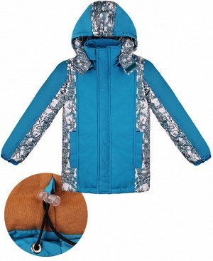 Зимняя куртка для мальчика Цвет: бирюза и серый