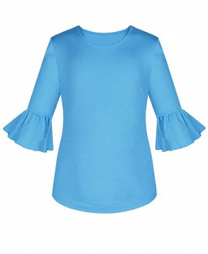 Джемпер (блузка) с воланами для девочки Цвет: бирюзовый