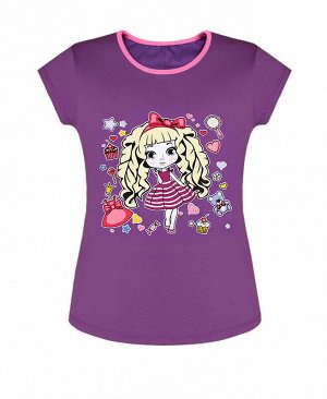 Фиолетовая футболка для девочки Цвет: фиолетовый