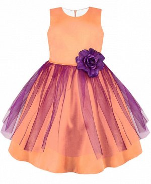Радуга дети Нарядное персиковое платье для девочки Цвет: персиковый