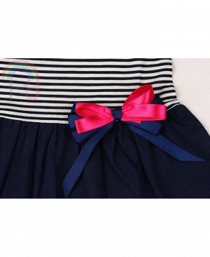 Платье для девочки в полоску Цвет: полоска+т.син