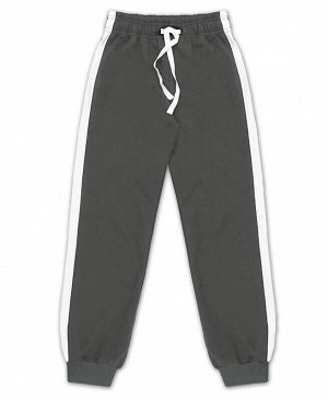 Серые спортивные брюки для мальчика с лампасами и шнурком Цвет: серый