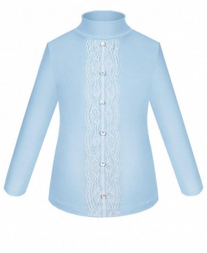 Школьная голубая водолазка (блузка) для девочки Цвет: голубой