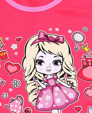 Розовая футболка для девочки Цвет: розовый
