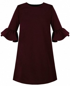 Бордовое школьное платье для девочки Цвет: Бордовый