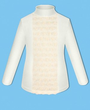 Молочная школьная водолазка (блузка) для девочки Цвет: молочный