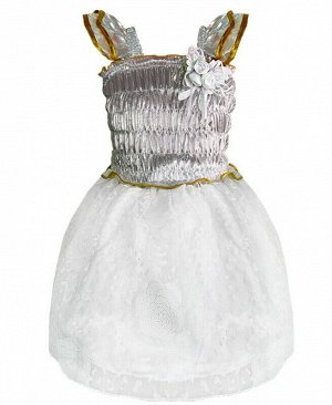 Белое нарядное платье для девочки Цвет: серебро