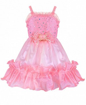 Розовое нарядное платье для девочки Цвет: бл.розов+розов