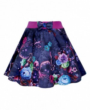 Радуга дети Летняя юбка для девочки в цветочек Цвет: синий