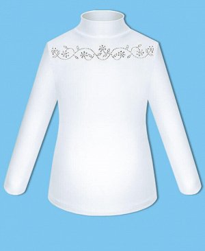 Белая школьная водолазка (блузка) для девочек Цвет: белый