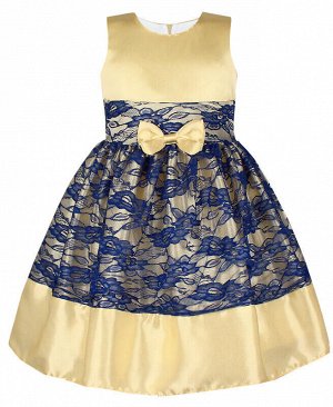 Нарядное платье с гипюром для девочки Цвет: шампань