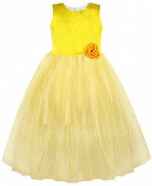 Радуга дети Нарядное жёлтое платье для девочки Цвет: жёлтый