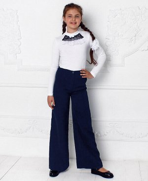 Синие школьные брюки для девочки Цвет: синий
