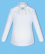 Школьная водолазка (блузка) блузка для девочки Цвет: белый+гол. бант