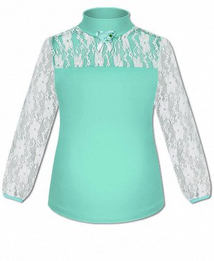 Ментоловая школьная блузка для девочки Цвет: ментоловый