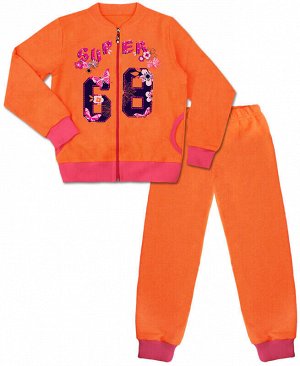 Костюм спортивный для девочки Цвет: оранж+малина