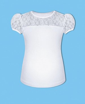 Белая школьная футболка (блузка) для девочки Цвет: белый