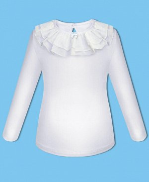 Белый школьный джемпер (блузка) для девочки Цвет: белый