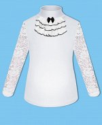 Белый школьный Джемпер (блузка) для девочки Цвет: белый