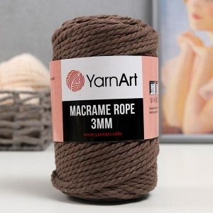 Пряжа "Macrame Rope"  60% хлопок, 40% вискоза/полиэстер 3мм 63м/250гр (788 какао)
