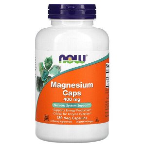 NOW FOODS, Magnesium Caps, 400 mg, 180 капсул