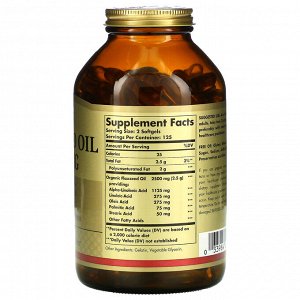 Solgar, льняное масло, 1250 мг, 250 капсул