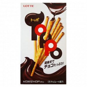 Палочки бисквитные &quot;ТОППО&quot; с шоколадной начинкой, Lotte, 72г., 1/10/120