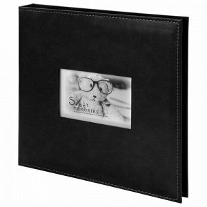 Фотоальбом BRAUBERG “Premium Black“ 20 магнитных листов 30х32 см, под кожу, коричневый, 391186