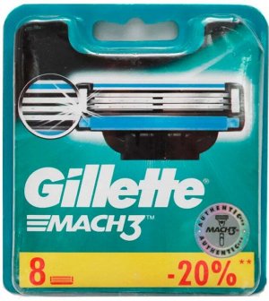 GILLETTE® MACH3 Cменные кассеты для бритья 8шт