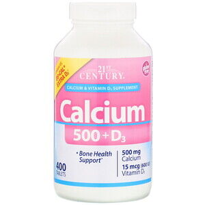 21st Century, Calcium 500 + D3, 400 Tab