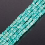Бусины из Амазонита (Перу) граненый 4*4 мм