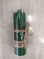 Свеча из вощины с травой цвет (зелёный) Базилик13*3,5 см (около 2 часов)
