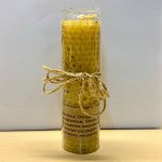 Свеча из вощины с травой неокр. МЕЛИССА 13*3,5 см (около 2 часов)