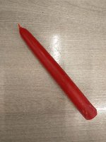 Свеча восковая красная, 15*1,9 см (более 5 часов)